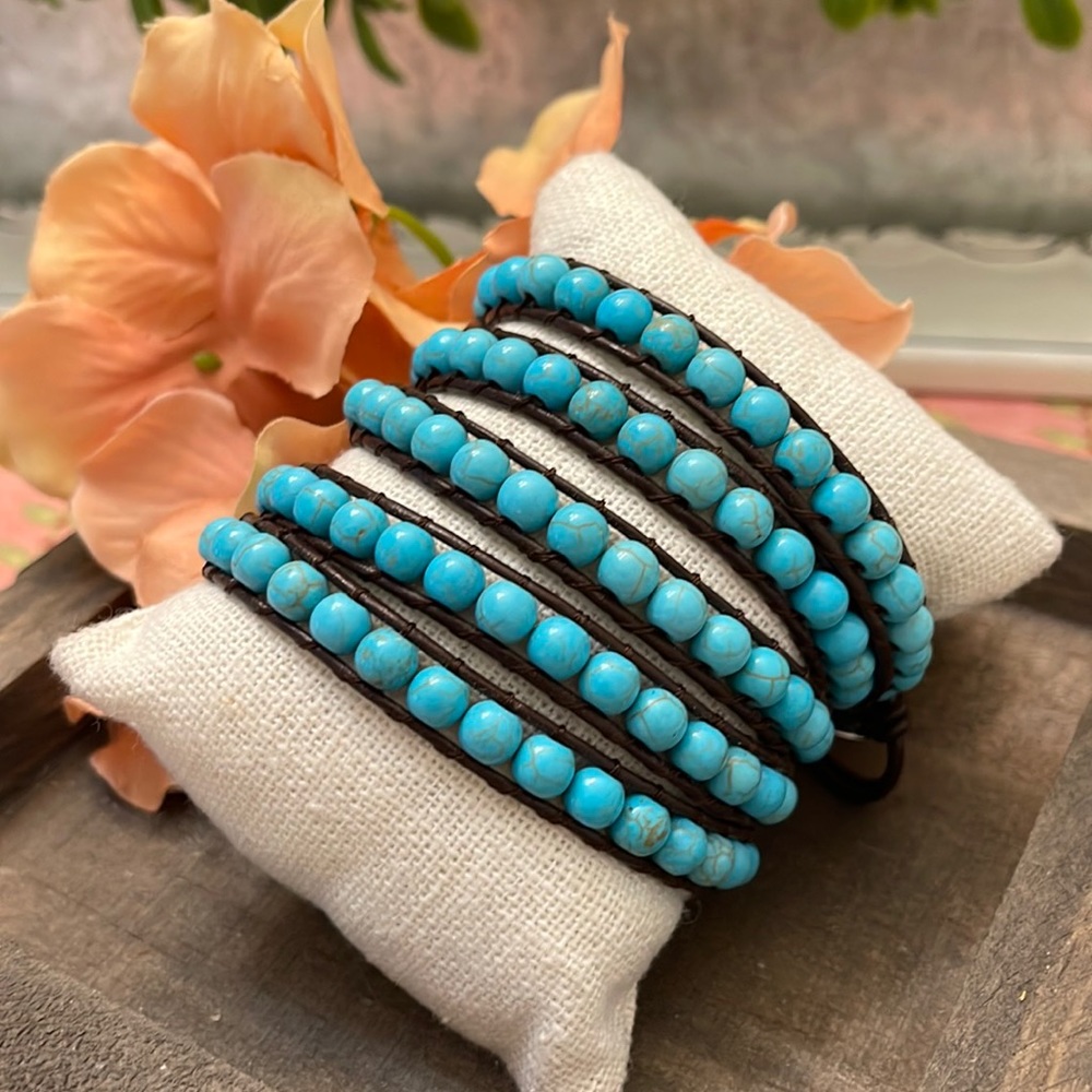JBloom Turquoise beaded wrap